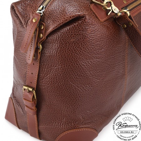 Кожаная дорожная сумка "Мегаполис" (фактура коричневая)